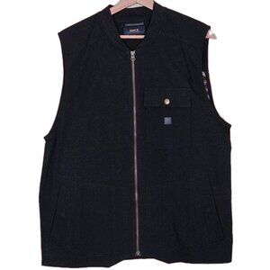 Roark RJ234 Safi Vest Mens L Black Front Aztec Print Back Cotton Outdoor Utility
